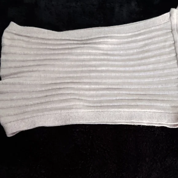 Ronny Kobo Rosette Oatmeal One-Shoulder Top - Picture 3 of 4